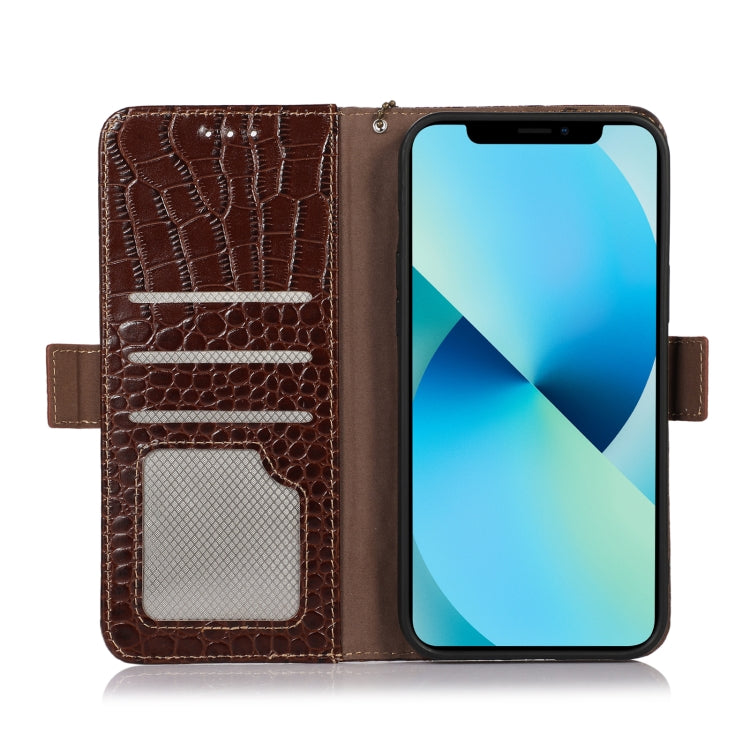 For Nokia C21 Crocodile Top Layer Cowhide Leather Phone Case(Brown) - Nokia Cases by PMC TechLife | Online Shopping South Africa | PMC TechLife | Buy Now Pay Later Mobicred