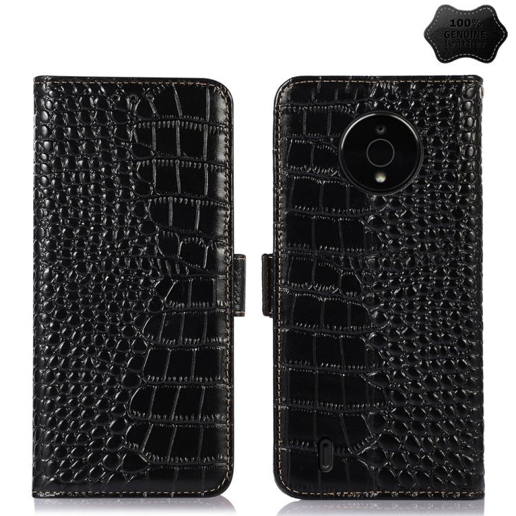 For Nokia C200 Crocodile Top Layer Cowhide Leather Phone Case(Black) - free shipping - PMC TechLife - Order now!