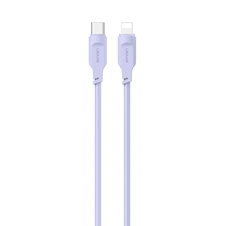 USAMS US-SJ566 Type-C / USB-C to 8 Pin PD 20W Fast Charing Data Cable with Light, Length: 1.2m(Purple) - 2 in 1 Cable by USAMS | Online Shopping South Africa | PMC Jewellery | Buy Now Pay Later Mobicred