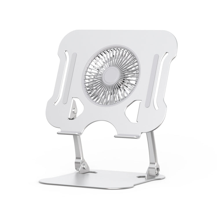 R-JUST BJ01-5 Laptop Foldable Lift Bracket with Fan(Silver) - Laptop Stand by R-JUST | Online Shopping South Africa | PMC TechLife | Buy Now Pay Later Mobicred