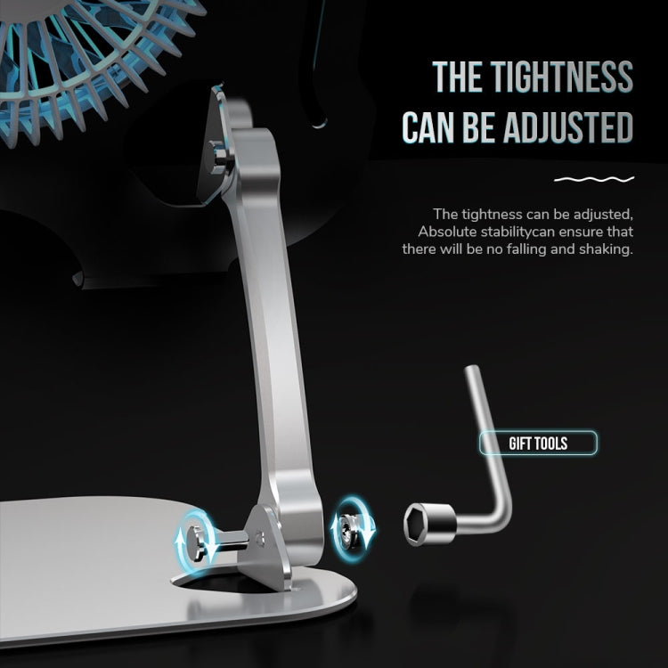 R-JUST BJ01-5 Laptop Foldable Lift Bracket with Fan(Silver) - Laptop Stand by R-JUST | Online Shopping South Africa | PMC TechLife | Buy Now Pay Later Mobicred