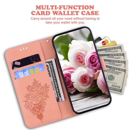 For OPPO A74 5G / A93 5G / A54 5G Butterfly Rose Embossed Leather Phone Case(Pink) - OPPO Cases by PMC Jewellery | Online Shopping South Africa | PMC Jewellery