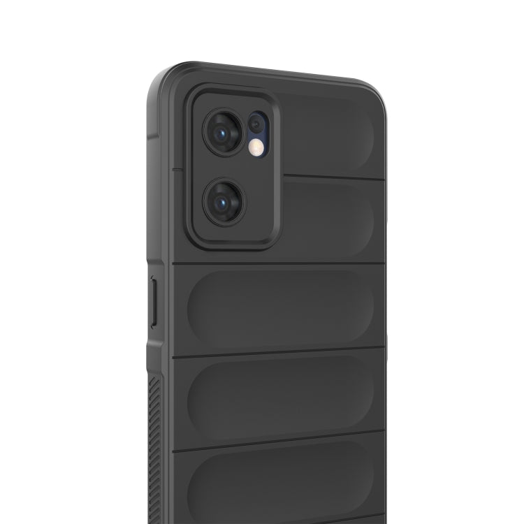 For OPPO Reno7 5G Global / Find X5 Lite Magic Shield TPU + Flannel Phone Case(Dark Blue) - OPPO Cases by PMC Jewellery | Online Shopping South Africa | PMC Jewellery | Buy Now Pay Later Mobicred