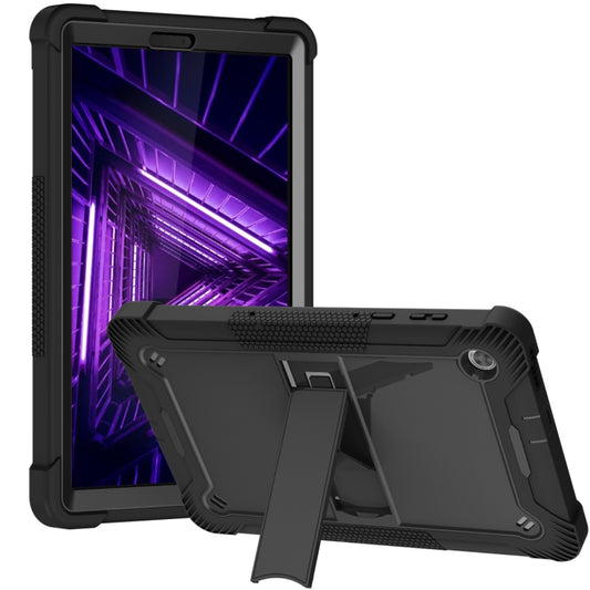 For Lenovo Tab M10 Plus X606 10.3 inch Silicone + PC Holder Shockproof Tablet Case(Black) - Lenovo by PMC Jewellery | Online Shopping South Africa | PMC Jewellery | Buy Now Pay Later Mobicred