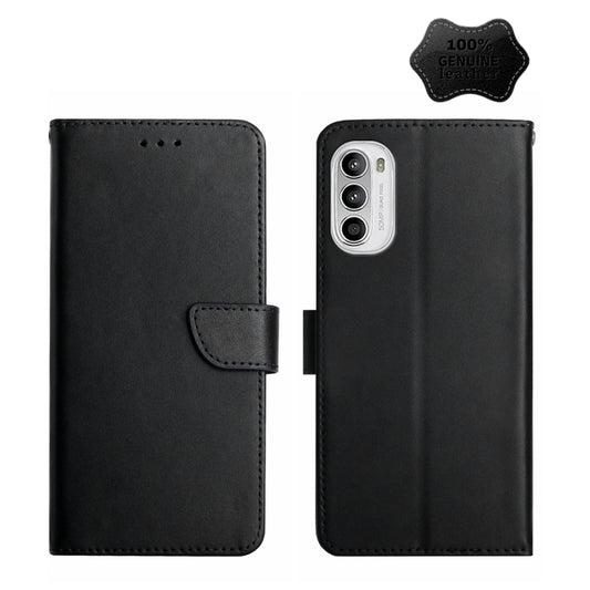 For Motorola Moto G71S Genuine Leather Fingerprint-proof Horizontal Flip Phone Case(Black) - Motorola Cases by PMC Jewellery | Online Shopping South Africa | PMC Jewellery | Buy Now Pay Later Mobicred