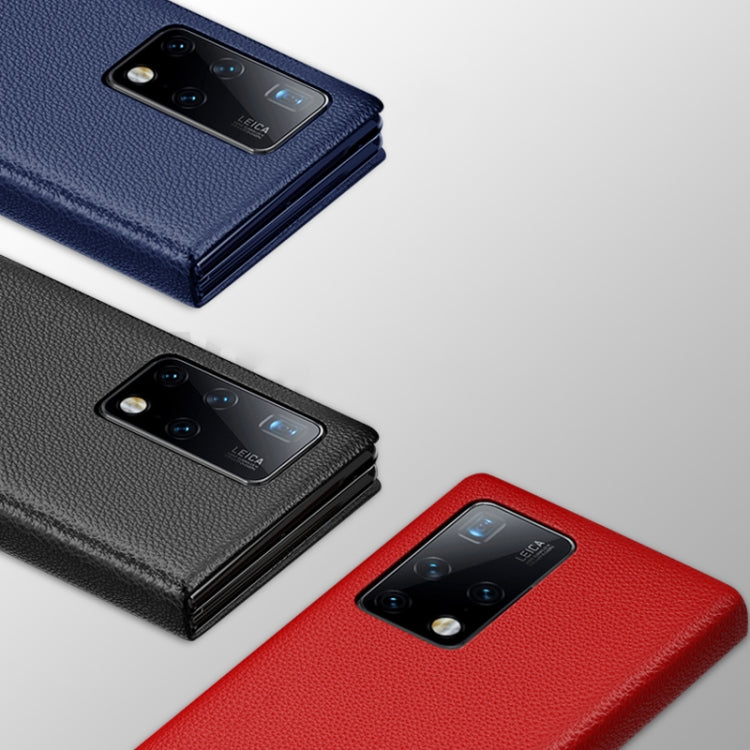 For Huawei Mate X2 Cross Texture Horizontal Flip Leather Phone Case with Smart Touch Call Display ID(Dark Blue) - Huawei Cases by PMC TechLife | Online Shopping South Africa | PMC TechLife | Buy Now Pay Later Mobicred