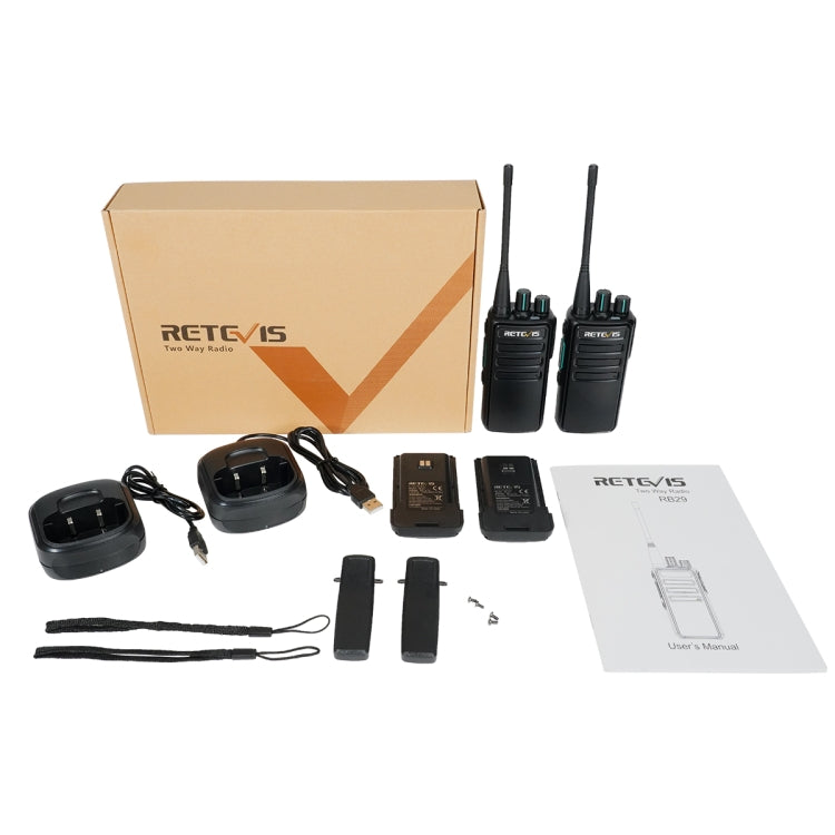 1 Pair RETEVIS RB29 FRS Free-license Two Way Radio Walkie Talkie(Black) - Handheld Walkie Talkie by RETEVIS | Online Shopping South Africa | PMC Jewellery | Buy Now Pay Later Mobicred