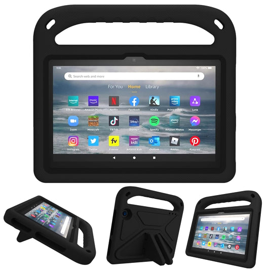 For Amazon Fire 7 2022 Handle EVA Shockproof Tablet Case with Triangle Holder(Black) - Amazon by PMC Jewellery | Online Shopping South Africa | PMC Jewellery | Buy Now Pay Later Mobicred