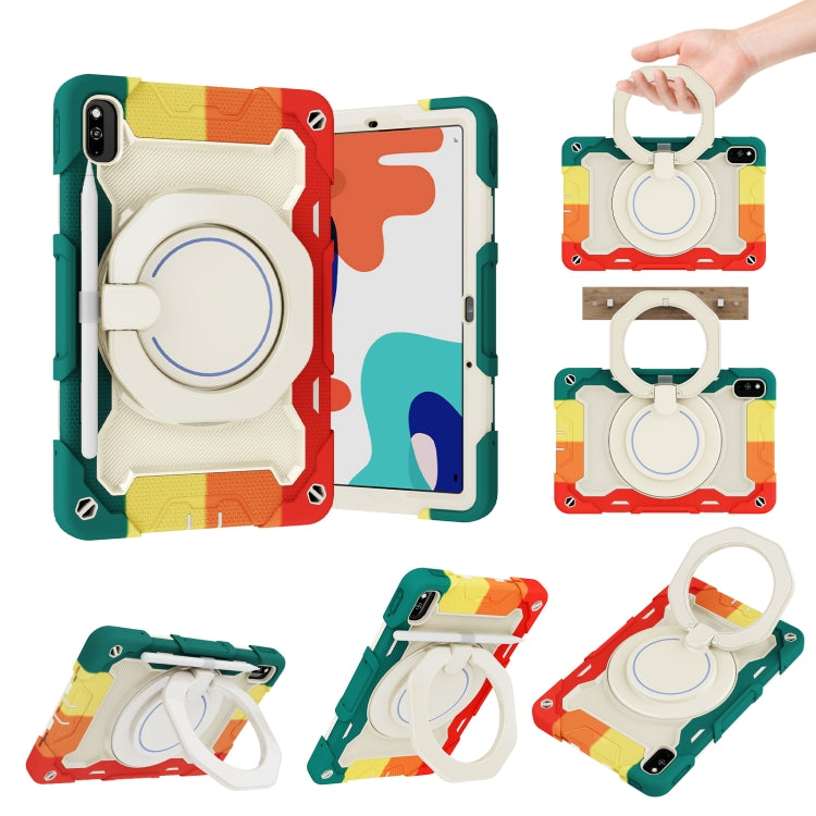 For Huawei MatePad 10.4 Armor Contrast Color Silicone + PC Tablet Case(Colorful Red) - Huawei by PMC TechLife | Online Shopping South Africa | PMC TechLife | Buy Now Pay Later Mobicred
