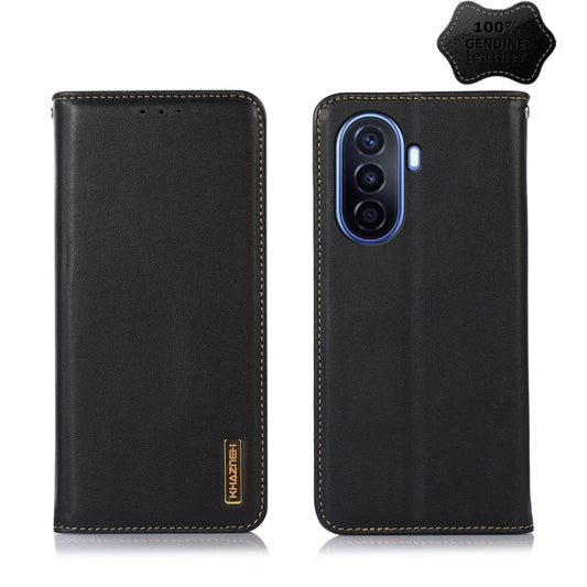 For Huawei Enjoy 50 CN / nova Y70 Plus / Y70 4G CN KHAZNEH Nappa Top Layer Cowhide Leather Phone Case(Black) - Huawei Cases by PMC Jewellery | Online Shopping South Africa | PMC Jewellery | Buy Now Pay Later Mobicred