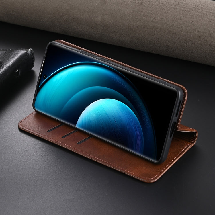 For vivo X100 AZNS Magnetic Calf Texture Leather Phone Case(Black) - free shipping - PMC Jewellery - Order now!