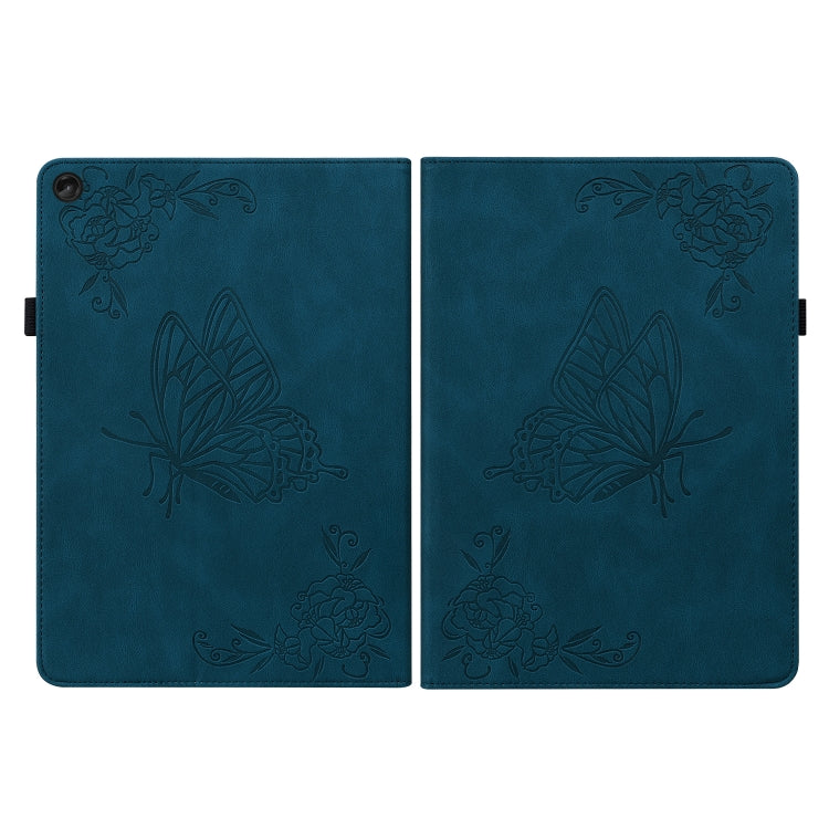 For Lenovo Tab M10 10.1 3rd Gen Butterfly Flower Embossed Leather Tablet Case(Blue) - Lenovo by PMC TechLife | Online Shopping South Africa | PMC TechLife | Buy Now Pay Later Mobicred