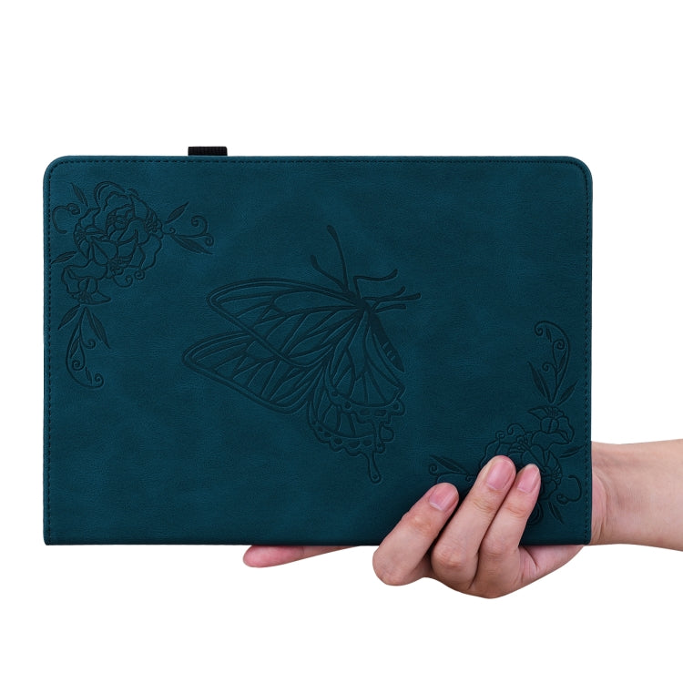 For Lenovo Tab M10 10.1 3rd Gen Butterfly Flower Embossed Leather Tablet Case(Blue) - Lenovo by PMC TechLife | Online Shopping South Africa | PMC TechLife | Buy Now Pay Later Mobicred
