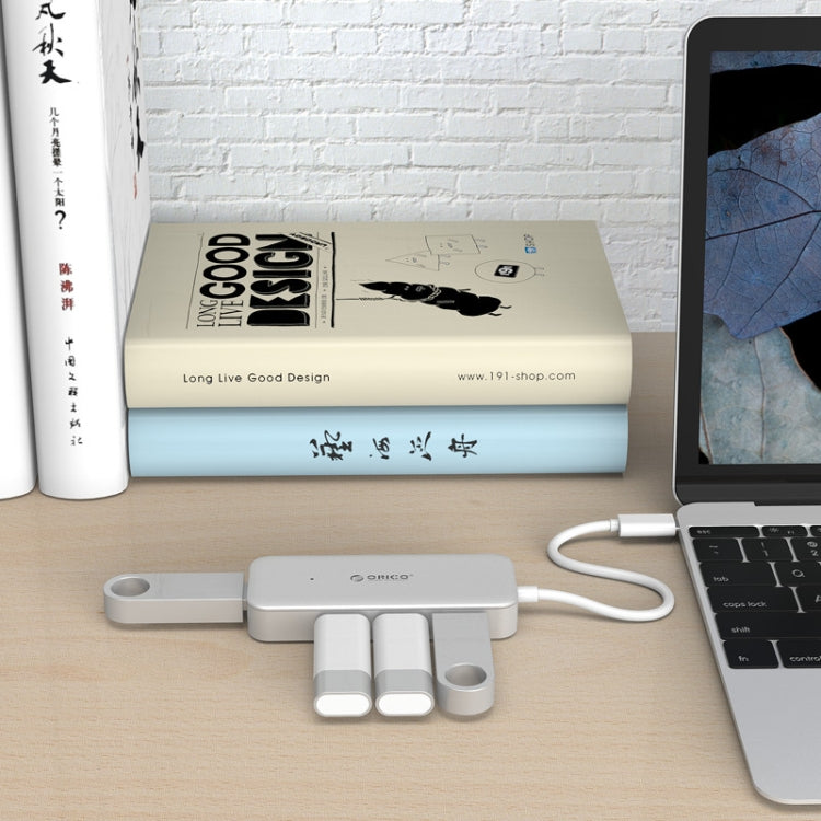 ORICO TC4U-U3 Type-C to USB 3.0 4-Port USB 3.0 Expansion HUB(Silver) - free shipping - PMC Jewellery - Order now!