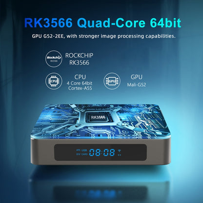X96 X6 8K Smart TV BOX Android 11.0 Media Player, RK3566 Quad Core ARM Cortex A55, RAM: 4GB, ROM: 32GB, Plug Type:US Plug - RK3566 by PMC Jewellery | Online Shopping South Africa | PMC Jewellery | Buy Now Pay Later Mobicred
