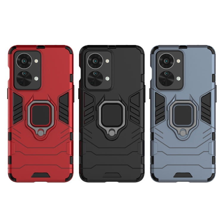 For OnePlus Nord 2T 5G Magnetic Ring Holder PC + TPU Phone Case(Navy Blue) - OnePlus Cases by PMC TechLife | Online Shopping South Africa | PMC TechLife | Buy Now Pay Later Mobicred