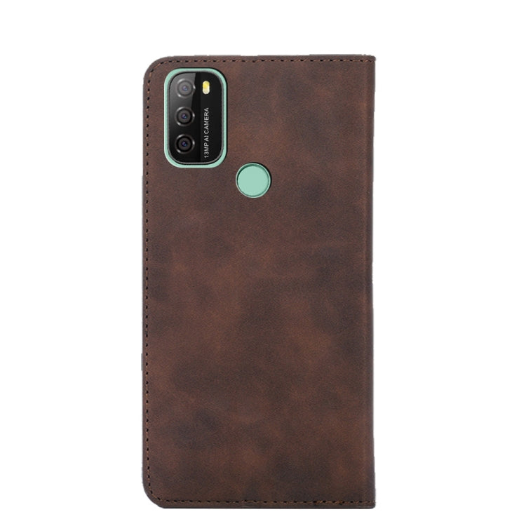 For Blackview A70 Skin Feel Magnetic Horizontal Flip Leather Phone Case(Dark Brown) - More Brand by PMC Jewellery | Online Shopping South Africa | PMC Jewellery | Buy Now Pay Later Mobicred