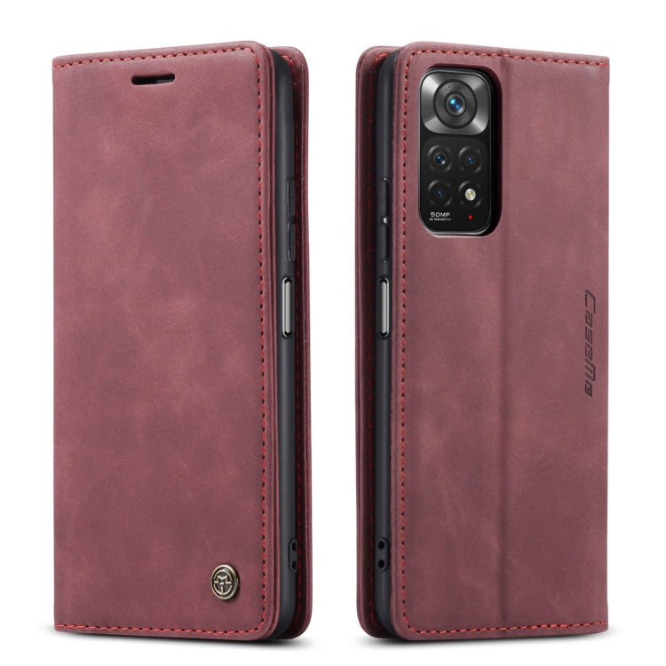 For Xiaomi Redmi Note 11 4G/Note 11S Global CaseMe 013 Multifunctional Horizontal Flip Leather Phone Case(Wine Red) - Xiaomi Cases by CaseMe | Online Shopping South Africa | PMC Jewellery | Buy Now Pay Later Mobicred