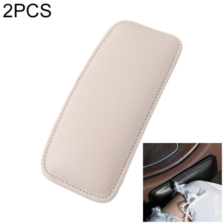 2 PCS Car Non-slip Soft Floor Protector Carpet Floor Mat Knee Bolster, Style:First Layer Cowhide(Apricot) - Floor Mats by PMC Jewellery | Online Shopping South Africa | PMC Jewellery | Buy Now Pay Later Mobicred