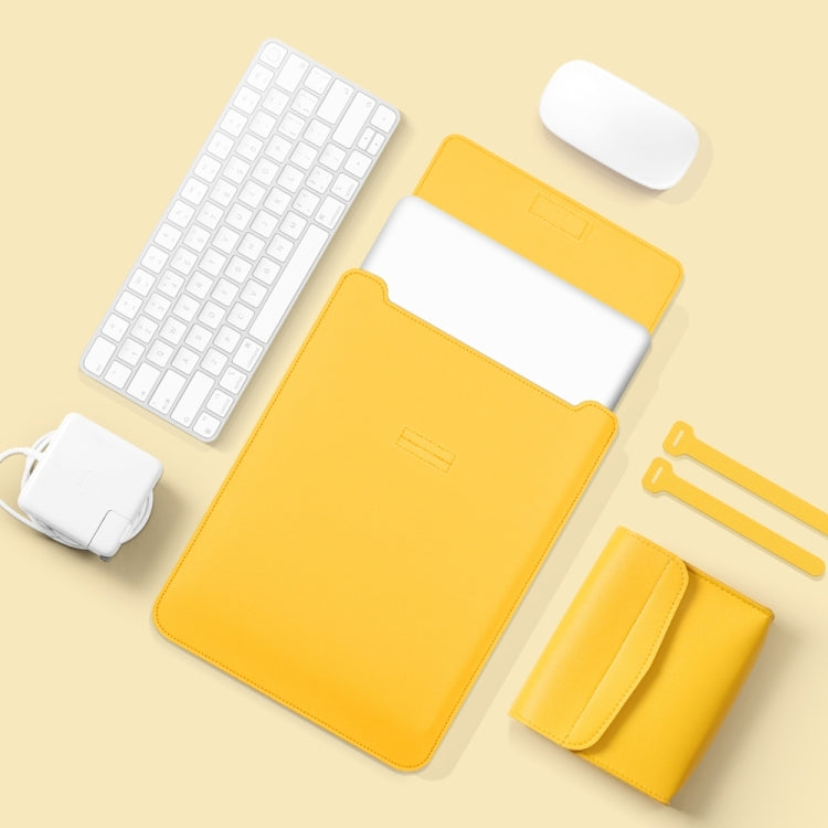 4 in 1 Lightweight and Portable Leather Computer Bag, Size:11/12 inches(Yellow) - 12.1 inch by PMC TechLife | Online Shopping South Africa | PMC TechLife | Buy Now Pay Later Mobicred