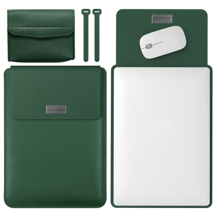4 in 1 Lightweight and Portable Leather Computer Bag, Size:11/12 inches(Dark Green) - 12.1 inch by PMC TechLife | Online Shopping South Africa | PMC TechLife | Buy Now Pay Later Mobicred