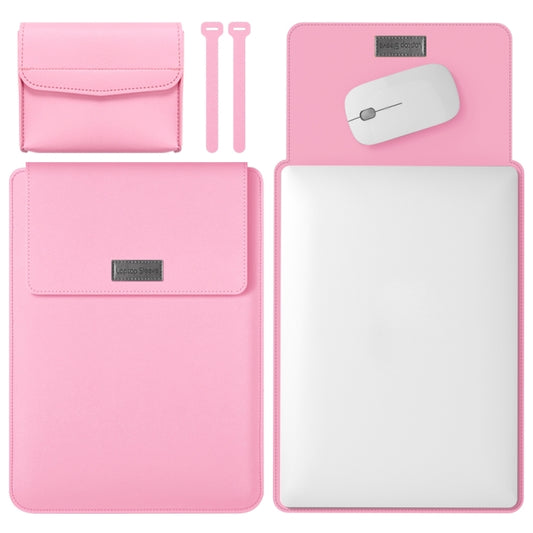 4 in 1 Lightweight and Portable Leather Computer Bag, Size:13/14 inches(Pink) - 13.3 inch by PMC Jewellery | Online Shopping South Africa | PMC Jewellery | Buy Now Pay Later Mobicred