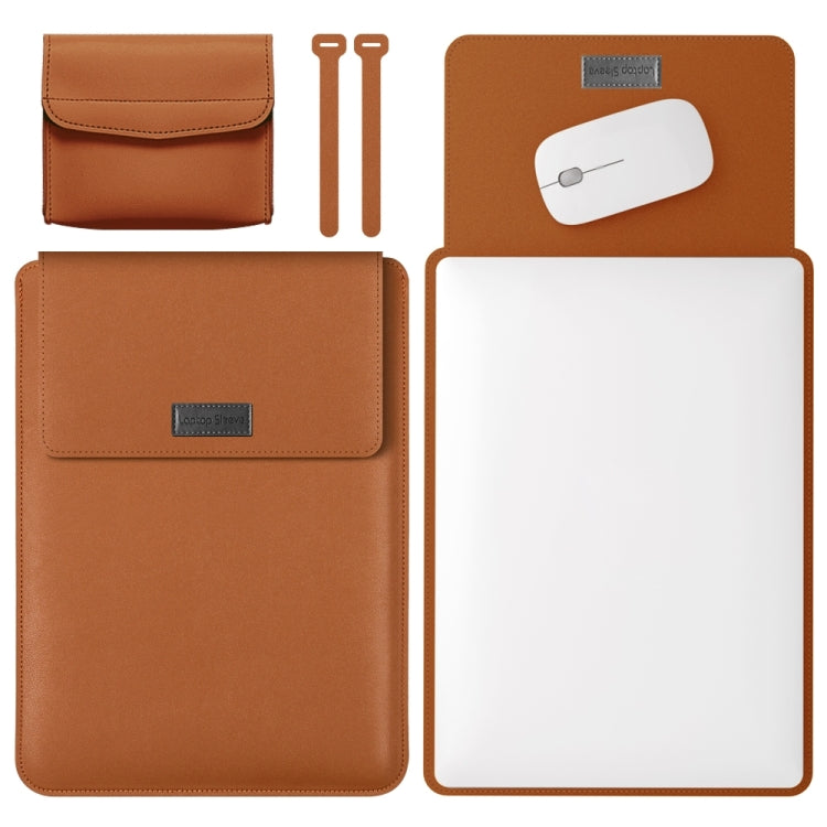 4 in 1 Lightweight and Portable Leather Computer Bag, Size:13/14 inches(Brown) - 13.3 inch by PMC TechLife | Online Shopping South Africa | PMC TechLife | Buy Now Pay Later Mobicred