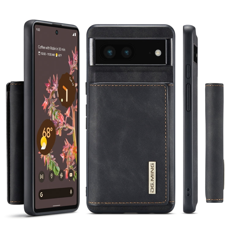 For Google Pixel 7 5G DG.MING M1 Series 3-Fold Multi Card Wallet + Magnetic Phone Case(Black) - Google Cases by DG.MING | Online Shopping South Africa | PMC TechLife | Buy Now Pay Later Mobicred