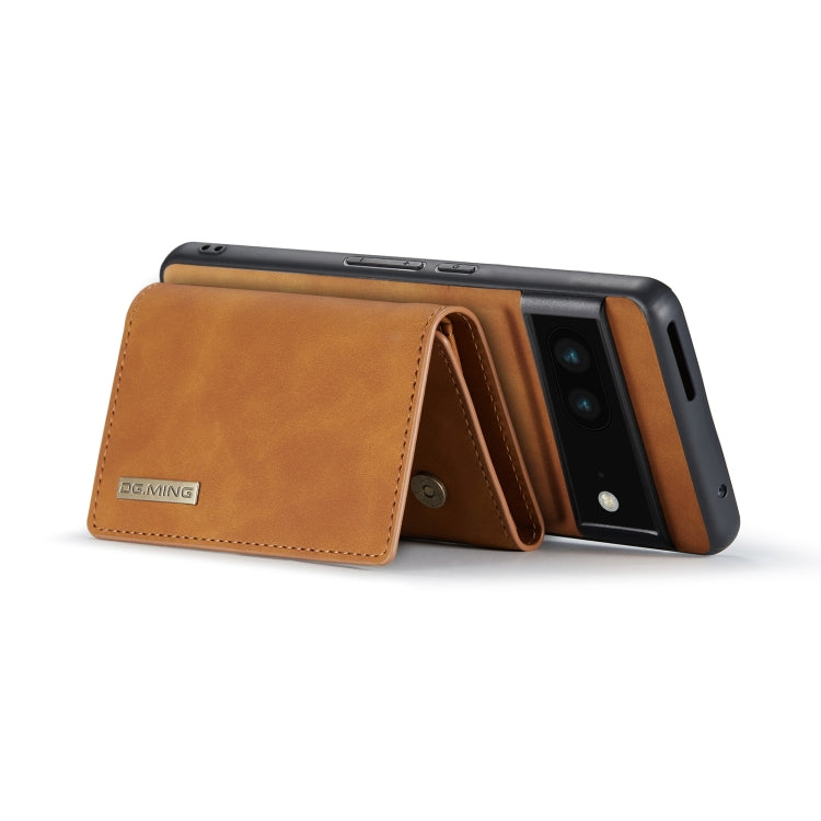 For Google Pixel 7 5G DG.MING M1 Series 3-Fold Multi Card Wallet + Magnetic Phone Case(Brown) - Google Cases by DG.MING | Online Shopping South Africa | PMC TechLife | Buy Now Pay Later Mobicred