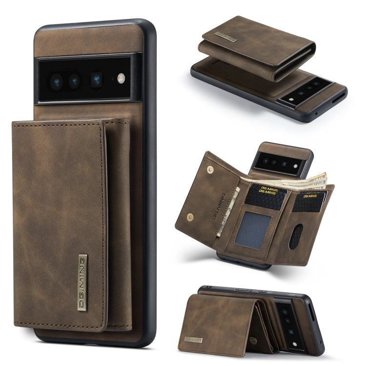 For Google Pixel 7 Pro 5G DG.MING M1 Series 3-Fold Multi Card Wallet + Magnetic Phone Case(Coffee) - free shipping - PMC TechLife - Order now!