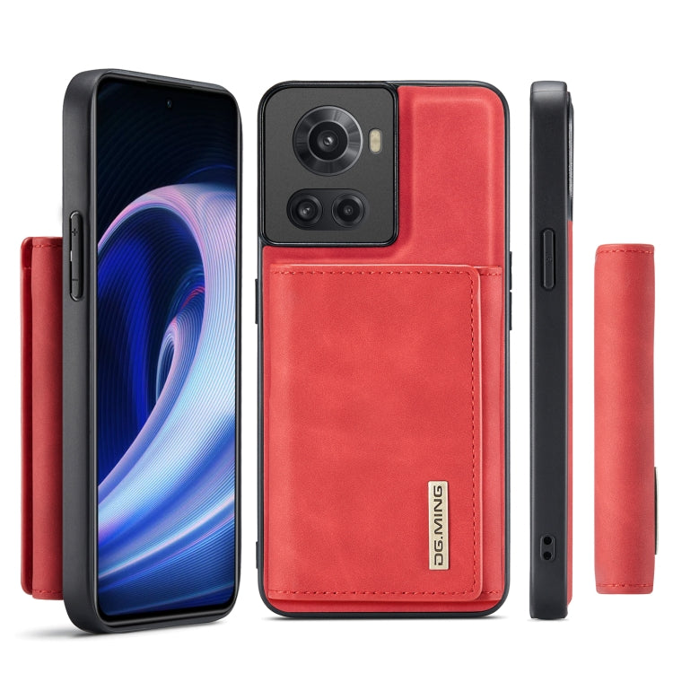 For OnePlus Ace/10R DG.MING M1 Series 3-Fold Multi Card Wallet + Magnetic Phone Case(Red) - free shipping - PMC TechLife - Order now!