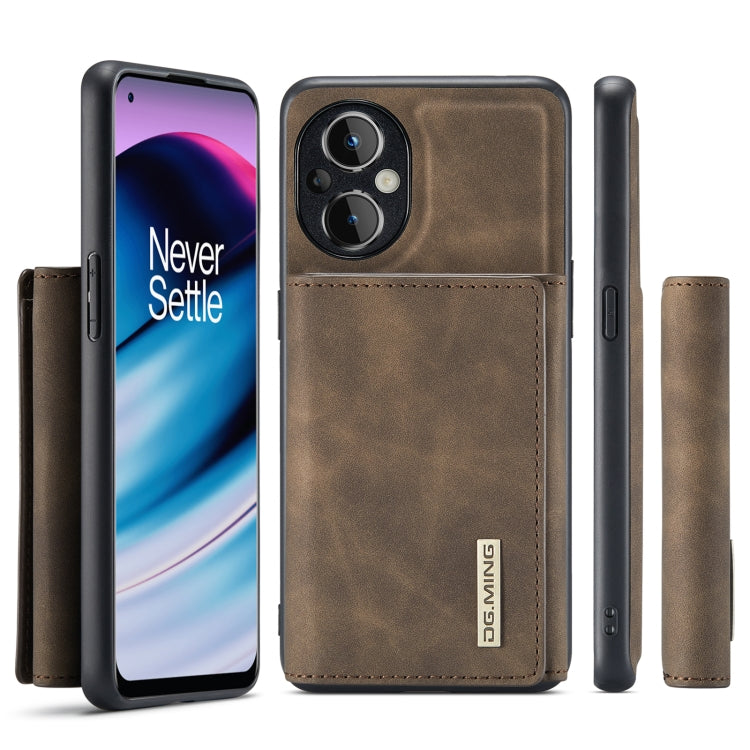 For OnePlus Nord N20 5G DG.MING M1 Series 3-Fold Multi Card Wallet + Magnetic Phone Case(Coffee) - OnePlus Cases by DG.MING | Online Shopping South Africa | PMC TechLife | Buy Now Pay Later Mobicred