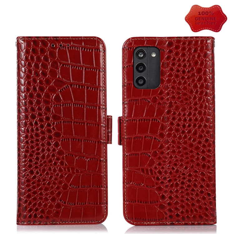 For Nokia G100 Crocodile Top Layer Cowhide Leather Phone Case(Red) - Nokia Cases by PMC TechLife | Online Shopping South Africa | PMC TechLife | Buy Now Pay Later Mobicred