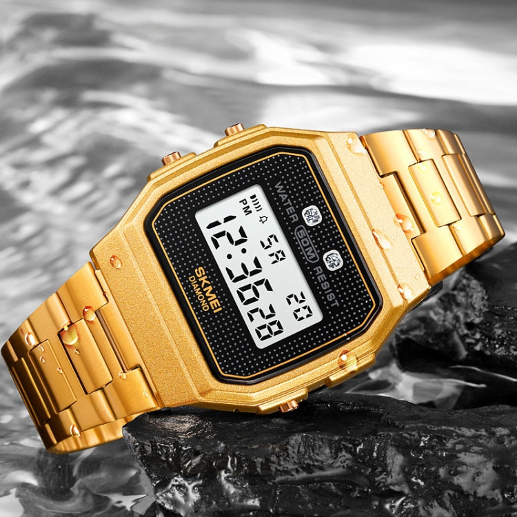SKMEI 1952 Resin Mirror ABS Case Waterproof Electronic Watch(Silver Steel Belt) - free shipping - PMC TechLife - Order now!
