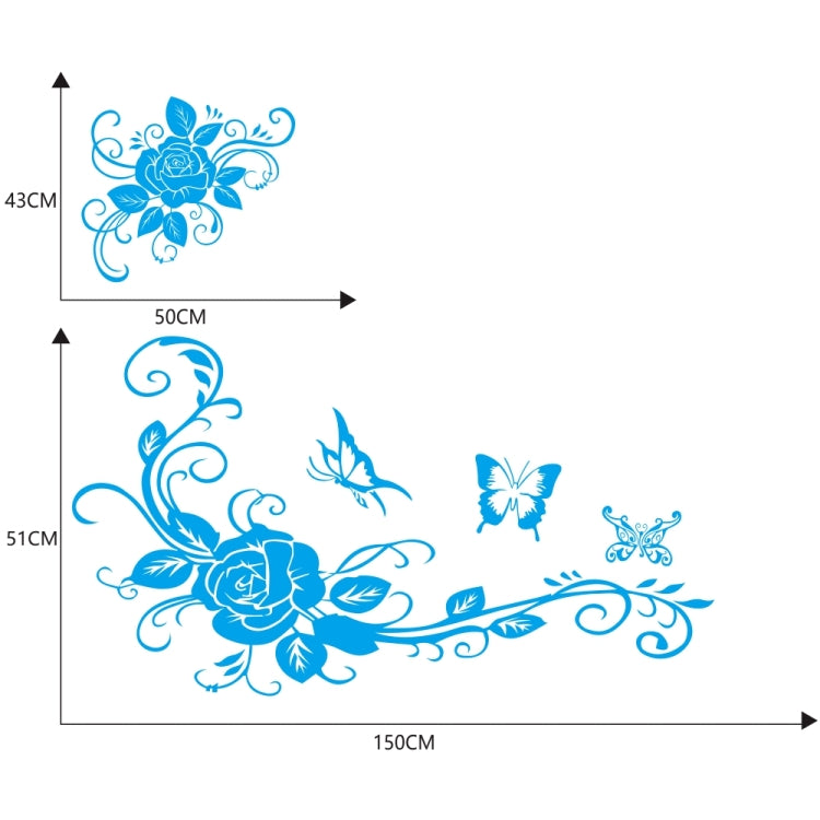 2 PCS/Set D-72 Butterfly Love Flower Pattern Car Modified Decorative Sticker(Blue) - Decorative Sticker by PMC Jewellery | Online Shopping South Africa | PMC Jewellery | Buy Now Pay Later Mobicred
