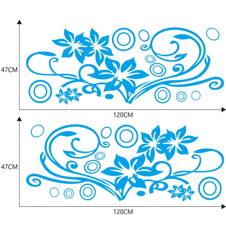 2 PCS/Set D-75 Flower Vine Pattern Car Modified Decorative Sticker(Blue) - Decorative Sticker by PMC TechLife | Online Shopping South Africa | PMC TechLife | Buy Now Pay Later Mobicred