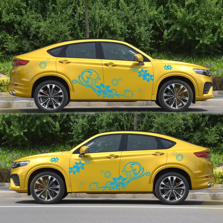 2 PCS/Set D-75 Flower Vine Pattern Car Modified Decorative Sticker(Blue) - Decorative Sticker by PMC TechLife | Online Shopping South Africa | PMC TechLife | Buy Now Pay Later Mobicred