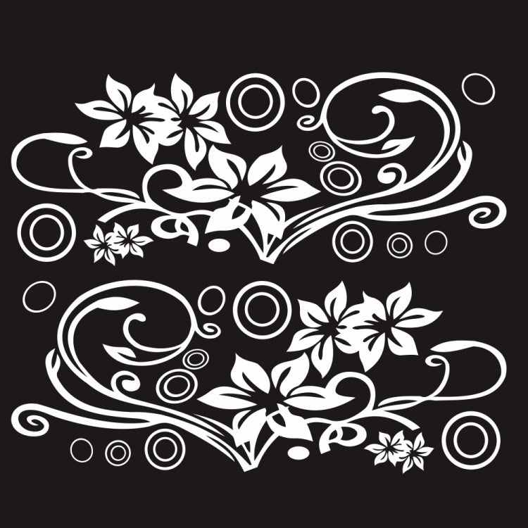 2 PCS/Set D-75 Flower Vine Pattern Car Modified Decorative Sticker(White) - Decorative Sticker by PMC Jewellery | Online Shopping South Africa | PMC Jewellery | Buy Now Pay Later Mobicred