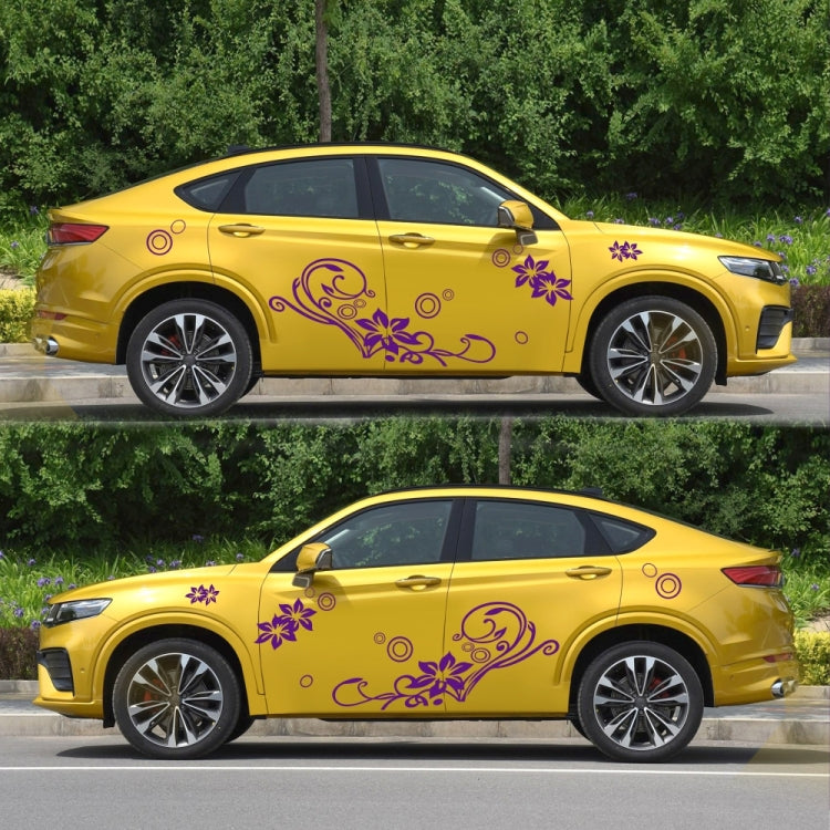 2 PCS/Set D-75 Flower Vine Pattern Car Modified Decorative Sticker(Purple) - Decorative Sticker by PMC TechLife | Online Shopping South Africa | PMC TechLife | Buy Now Pay Later Mobicred