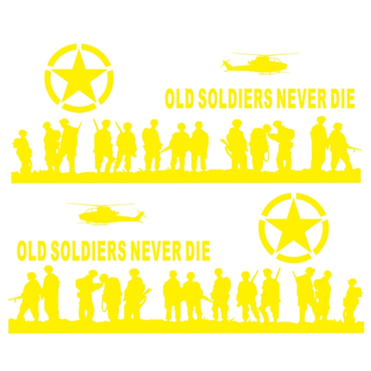2 PCS/Set D-84 Old Soldiers Pattern Car Modified Decorative Sticker(Yellow) - Decorative Sticker by PMC TechLife | Online Shopping South Africa | PMC TechLife | Buy Now Pay Later Mobicred