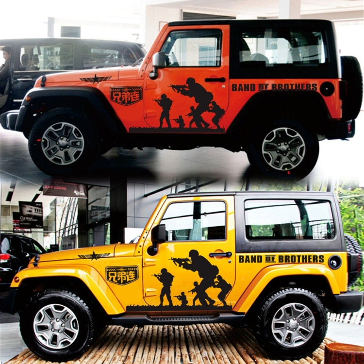 2 PCS/Set D-135 Band of Brothers Pattern Car Modified Decorative Sticker(Black) - Decorative Sticker by PMC TechLife | Online Shopping South Africa | PMC TechLife | Buy Now Pay Later Mobicred