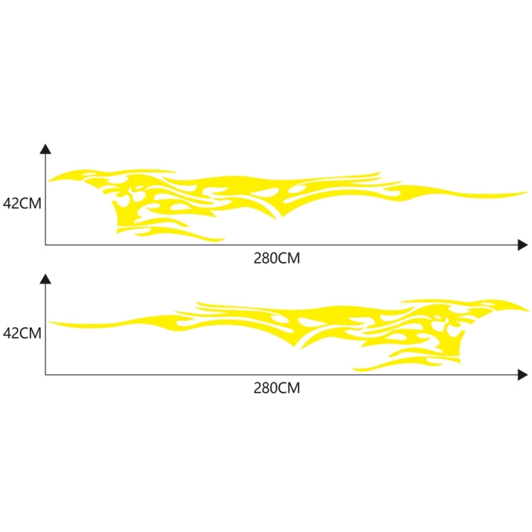 2 PCS/Set D-144 Fire Element Pattern Car Modified Decorative Sticker(Yellow) - Decorative Sticker by PMC TechLife | Online Shopping South Africa | PMC TechLife | Buy Now Pay Later Mobicred