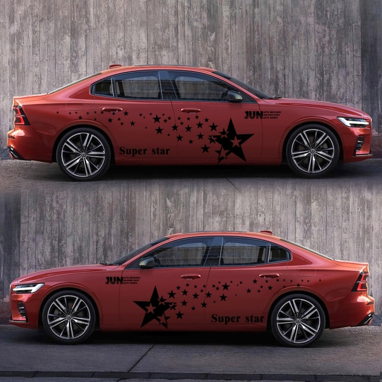 2 PCS/Set D-207 Star Pattern Car Modified Decorative Sticker(Black) - free shipping - PMC Jewellery - Order now!