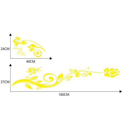 2 PCS/Set D-251 Butterfly Love Flowers Pattern Car Modified Decorative Sticker(Yellow) - Decorative Sticker by PMC Jewellery | Online Shopping South Africa | PMC Jewellery | Buy Now Pay Later Mobicred