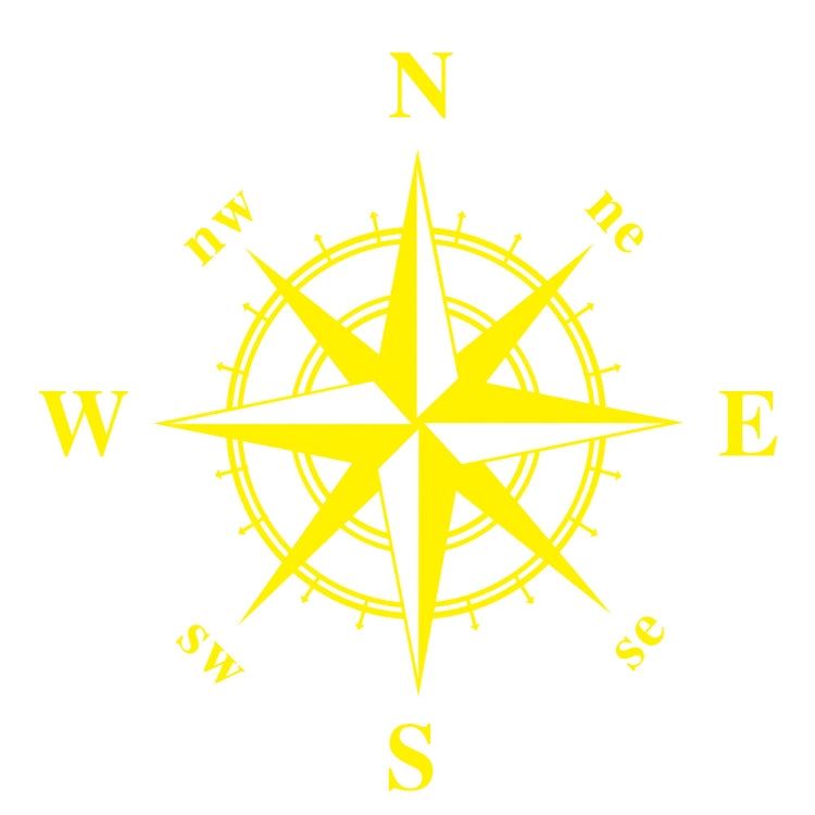 D-366 Compass Pattern Car Modified Decorative Sticker(Yellow) - Decorative Sticker by PMC TechLife | Online Shopping South Africa | PMC TechLife | Buy Now Pay Later Mobicred