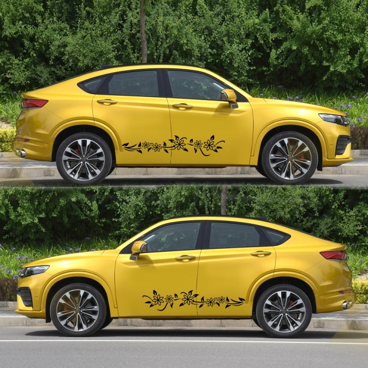 2 PCS/Set D-378 Flower Totem Pattern Car Modified Decorative Sticker(Black) - Decorative Sticker by PMC Jewellery | Online Shopping South Africa | PMC Jewellery | Buy Now Pay Later Mobicred