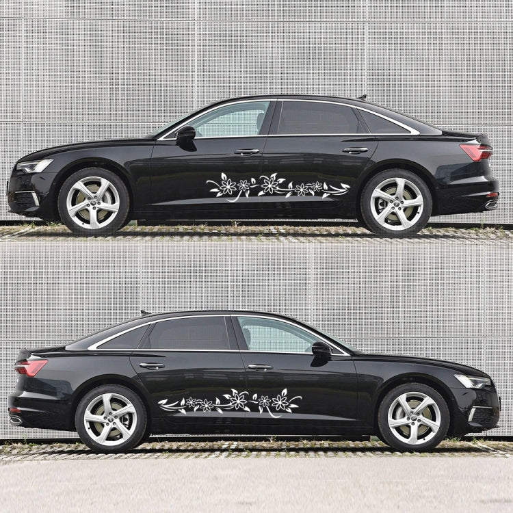 2 PCS/Set D-378 Flower Totem Pattern Car Modified Decorative Sticker(White) - Decorative Sticker by PMC Jewellery | Online Shopping South Africa | PMC Jewellery | Buy Now Pay Later Mobicred