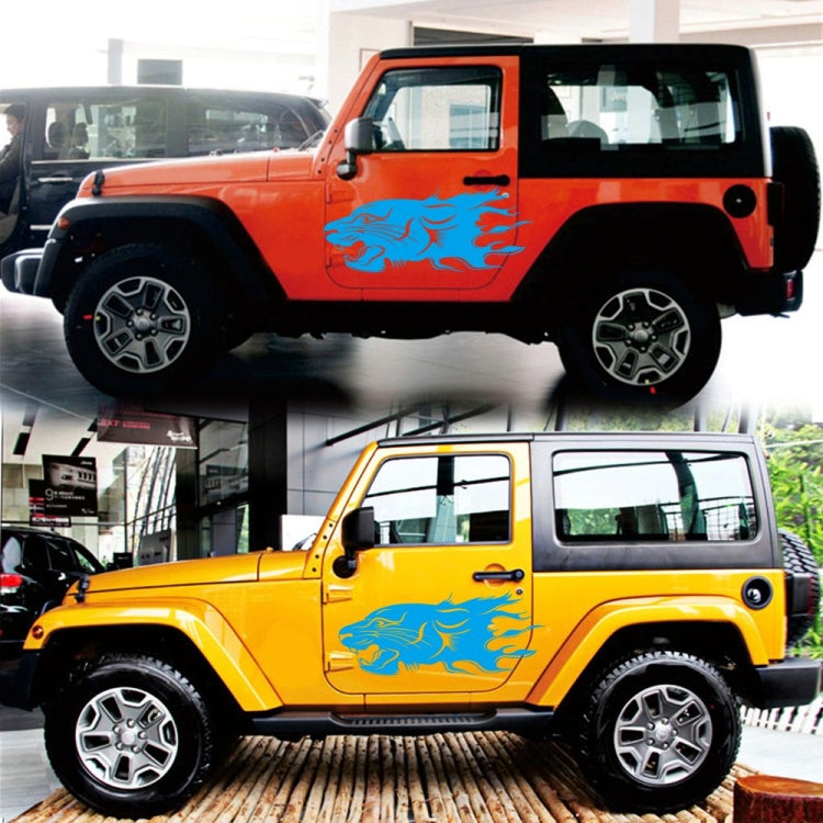 2 PCS/Set D-417 Lion Pattern Car Modified Decorative Sticker(Blue) - Decorative Sticker by PMC Jewellery | Online Shopping South Africa | PMC Jewellery | Buy Now Pay Later Mobicred