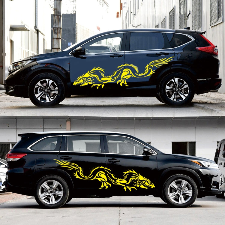 2 PCS/Set D-418 Dragon Totem Tribe Pattern Car Modified Decorative Sticker(Yellow) - Decorative Sticker by PMC TechLife | Online Shopping South Africa | PMC TechLife | Buy Now Pay Later Mobicred