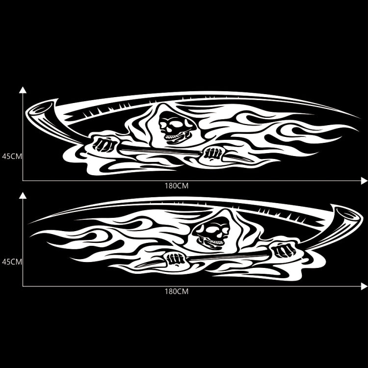 2 PCS/Set D-435 Grim Reaper Pattern Car Modified Decorative Sticker(White) - Decorative Sticker by PMC TechLife | Online Shopping South Africa | PMC TechLife | Buy Now Pay Later Mobicred